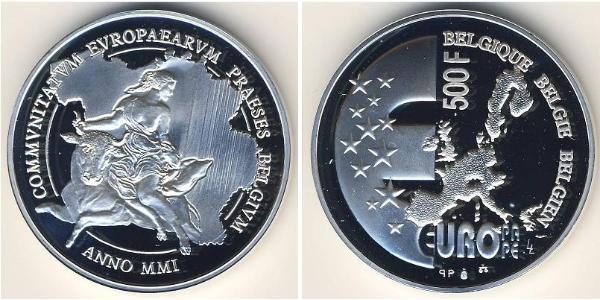 500 Франк Бельгия Серебро 