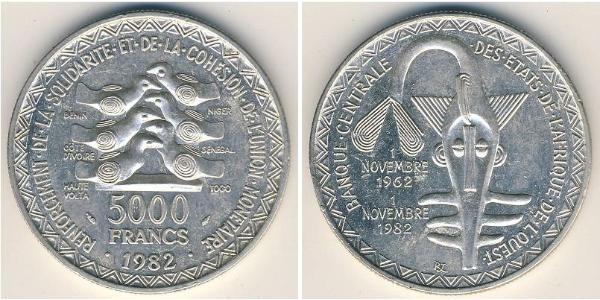 500 Франк Африканський союз Срібло 
