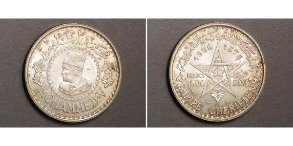500 Франк Марокко Срібло Мухаммед V (1909 - 1961)