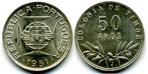 50 Avo Portogallo / Timor Est (1702 - 1975) Argento 