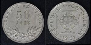 50 Avo Timor Oriental (1702 - 1975) / Portugal Plata 