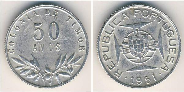 50 Avo Timor-Leste (1702 - 1975) / Portugal Silver 