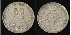 50 Avo 东帝汶 / 葡萄牙 銀 