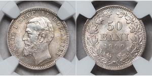 50 Ban Regno di Romania (1881-1947) Argento Carlo I di Romania (1839 - 1914)