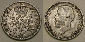 50 Ban Königreich Rumänien (1881-1947) Silber Karl I. (Rumänien) (1839 - 1914)