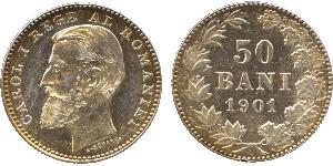 50 Ban Kingdom of Romania (1881-1947) Silver Carol I of Romania (1839 - 1914)