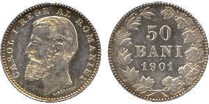 50 Ban Kingdom of Romania (1881-1947) Silver Carol I of Romania (1839 - 1914)