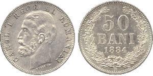 50 Ban Kingdom of Romania (1881-1947) Silver Carol I of Romania (1839 - 1914)