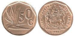 50 Cent Afrique du Sud Acier/Laiton 