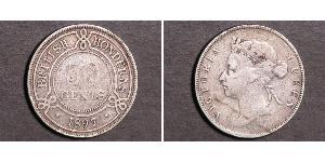 50 Cent British Honduras (1862-1981) Argent Victoria (1819 - 1901)