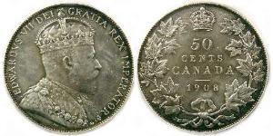 50 Cent Canada Argent Édouard VII (1841-1910)