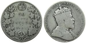 50 Cent Canada Argent Édouard VII (1841-1910)