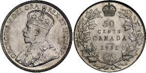 50 Cent Canada Argent George V (1865-1936)