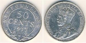 50 Cent Canada Argent George V (1865-1936)