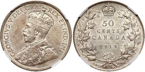 50 Cent Canada Argent George V (1865-1936)