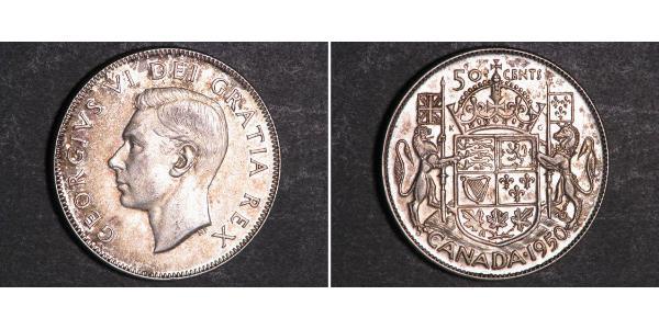 50 Cent Canada Argent George VI (1895-1952)