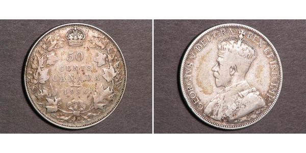 50 Cent Canada Argent George V (1865-1936)