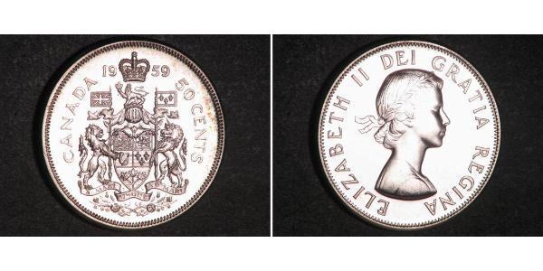 50 Cent Canada Argent Elizabeth II (1926-2022)