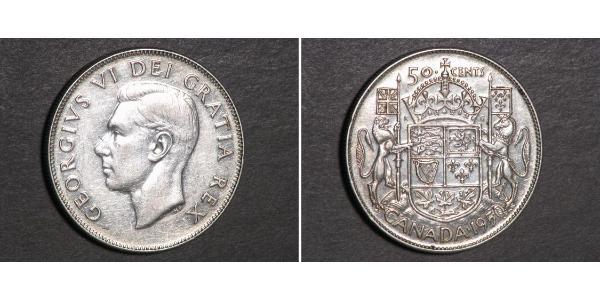 50 Cent Canada Argent George VI (1895-1952)