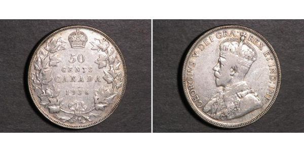 50 Cent Canada Argent George V (1865-1936)