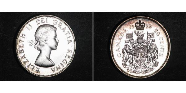 50 Cent Canada Argent Elizabeth II (1926-2022)