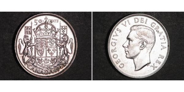 50 Cent Canada Argent George VI (1895-1952)