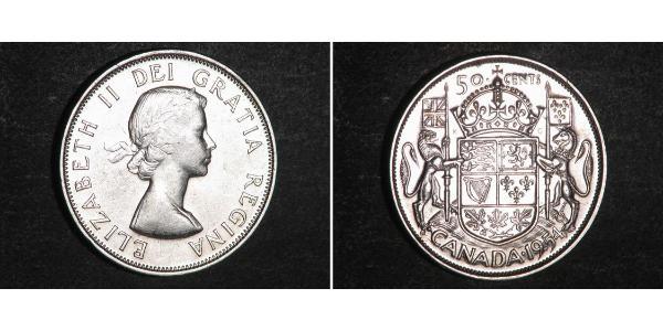 50 Cent Canada Argent Elizabeth II (1926-2022)