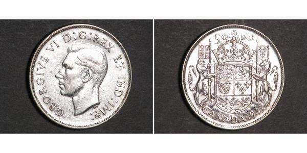 50 Cent Canada Argent George VI (1895-1952)