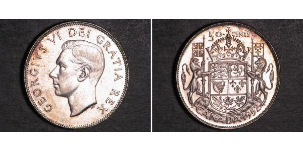 50 Cent Canada Argent George VI (1895-1952)