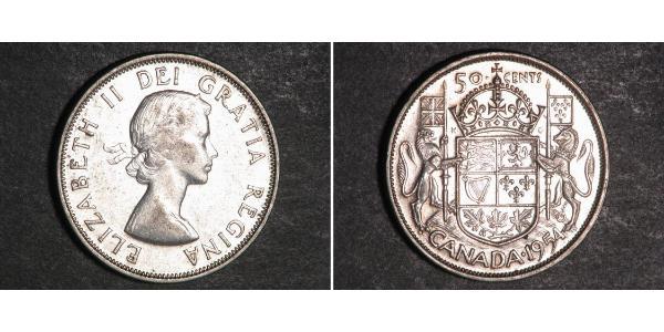50 Cent Canada Argent Elizabeth II (1926-2022)