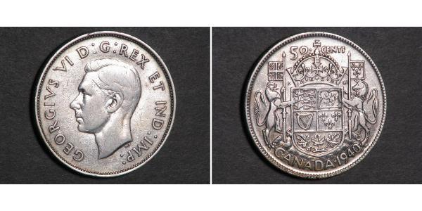 50 Cent Canada Argent George VI (1895-1952)