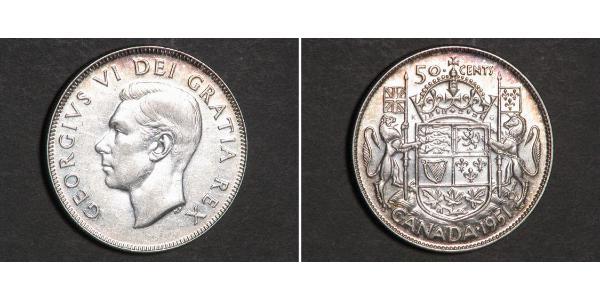 50 Cent Canada Argent George VI (1895-1952)