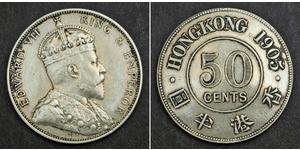 50 Cent Hong Kong Argent Édouard VII (1841-1910)