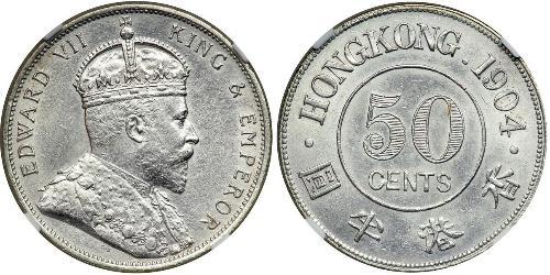 50 Cent Hong Kong Argent Édouard VII (1841-1910)