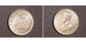 50 Cent Sri Lanka Argent George V (1865-1936)