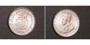 50 Cent Sri Lanka Argent George V (1865-1936)