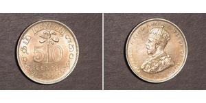 50 Cent Sri Lanka Argent George V (1865-1936)