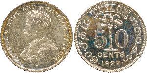 50 Cent Sri Lanka Argent George V (1865-1936)