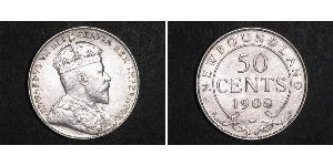 50 Cent Terre-Neuve-et-Labrador Argent Édouard VII (1841-1910)