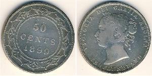 50 Cent Terre-Neuve-et-Labrador Argent Victoria (1819 - 1901)