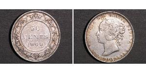 50 Cent Terre-Neuve-et-Labrador Argent Victoria (1819 - 1901)