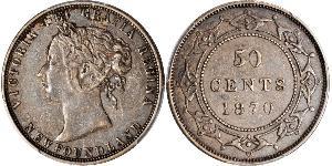 50 Cent Terre-Neuve-et-Labrador Argent Victoria (1819 - 1901)