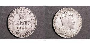 50 Cent Terre-Neuve-et-Labrador Argent Édouard VII (1841-1910)