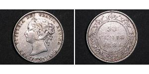 50 Cent Terre-Neuve-et-Labrador Argent Victoria (1819 - 1901)