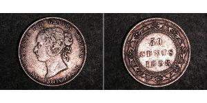 50 Cent Terre-Neuve-et-Labrador Argent Victoria (1819 - 1901)