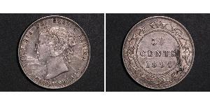 50 Cent Terre-Neuve-et-Labrador Argent Victoria (1819 - 1901)