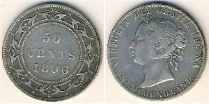 50 Cent Terre-Neuve-et-Labrador Argent Victoria (1819 - 1901)