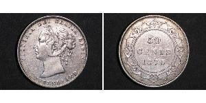 50 Cent Terre-Neuve-et-Labrador Argent Victoria (1819 - 1901)