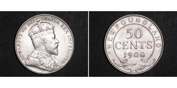 50 Cent Terre-Neuve-et-Labrador Argent Édouard VII (1841-1910)