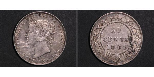 50 Cent Terre-Neuve-et-Labrador Argent Victoria (1819 - 1901)